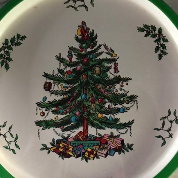 Nice Vintage Metal Christmas Serving Tray w/Matching coasters - Picture 4 of 4